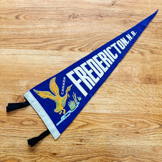 Fredericton New Brunswick 1960s Blue Felt Pennant