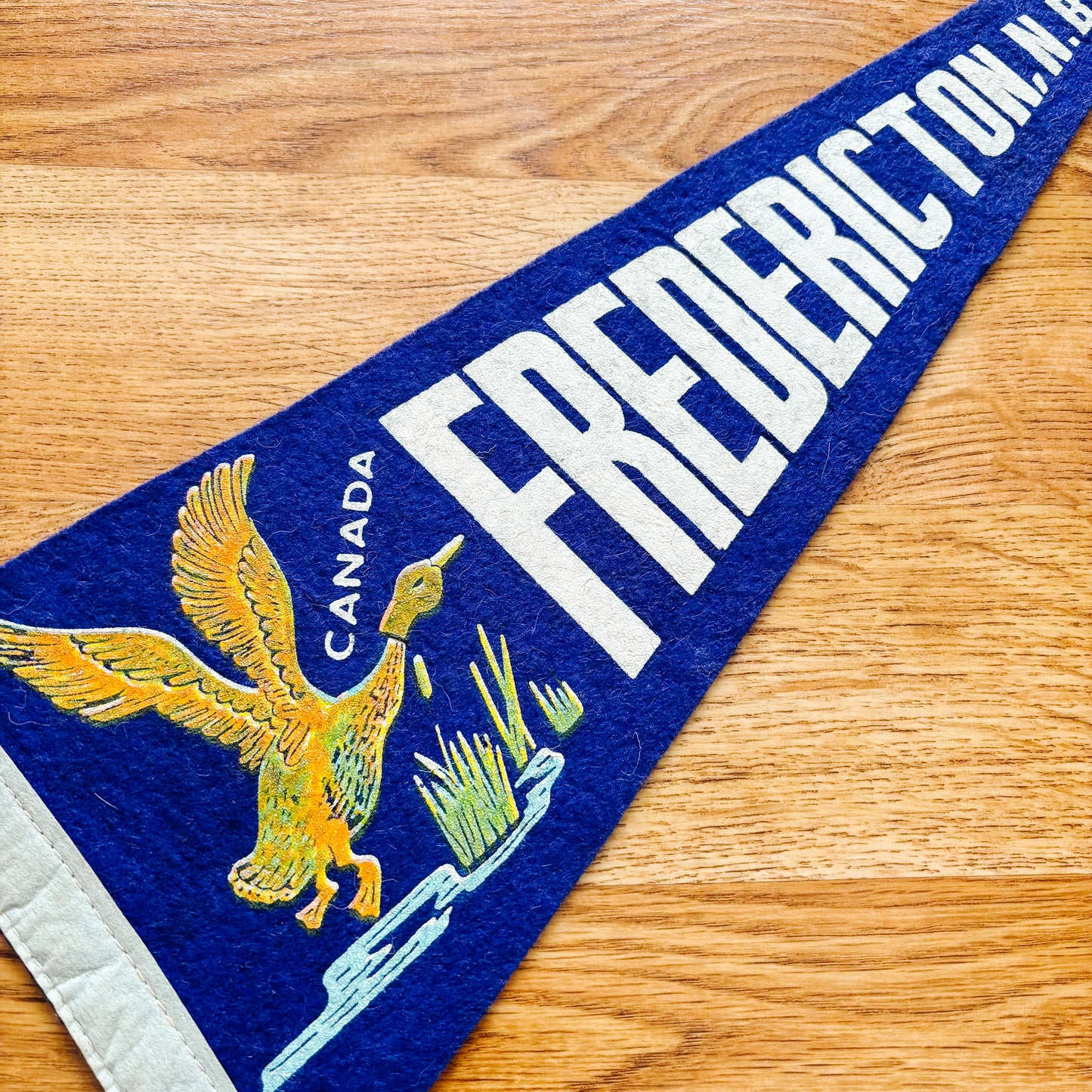 Fredericton New Brunswick 1960s Blue Felt Pennant
