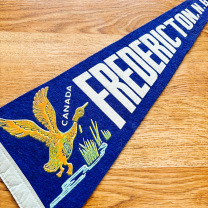 Fredericton New Brunswick 1960s Blue Felt Pennant