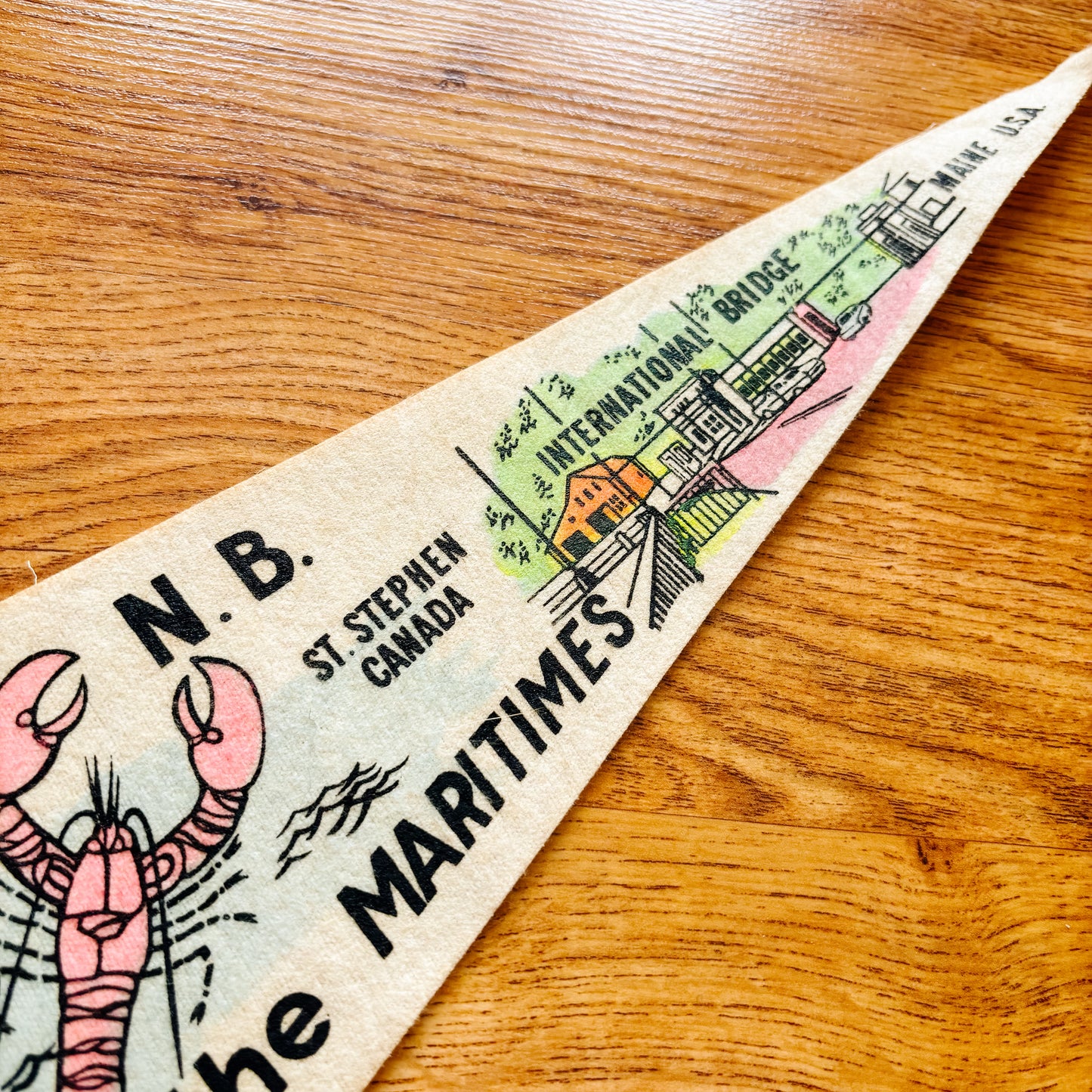 St. Stephen New Brunswick 1960s White Felt Pennant