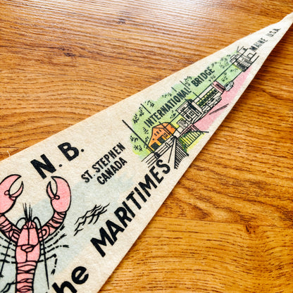 St. Stephen New Brunswick 1960s White Felt Pennant