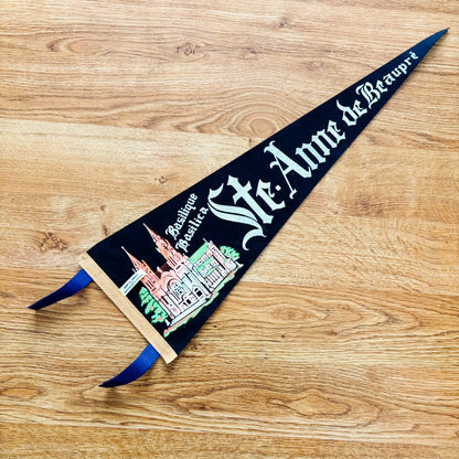 Sainte-Anne-de-Beaupré Quebec 1960s Navy Blue Felt Pennant