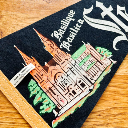 Sainte-Anne-de-Beaupré Quebec 1960s Navy Blue Felt Pennant