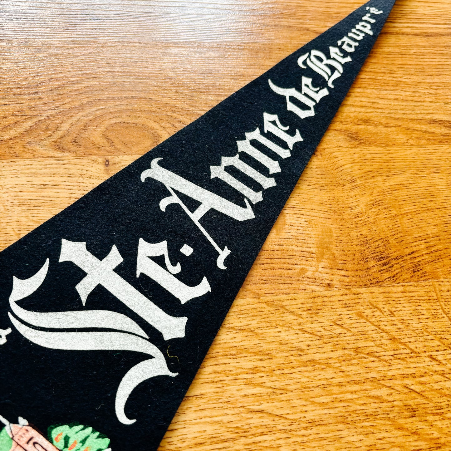 Sainte-Anne-de-Beaupré Quebec 1960s Navy Blue Felt Pennant