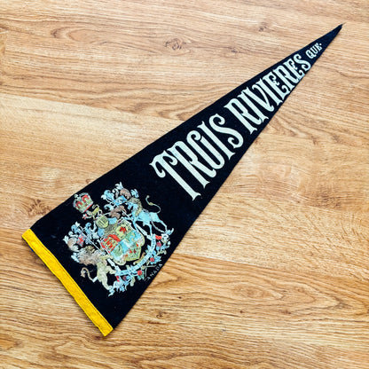 Trois-Rivières Quebec 1960s Navy Blue Felt Pennant