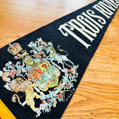 Trois-Rivières Quebec 1960s Navy Blue Felt Pennant