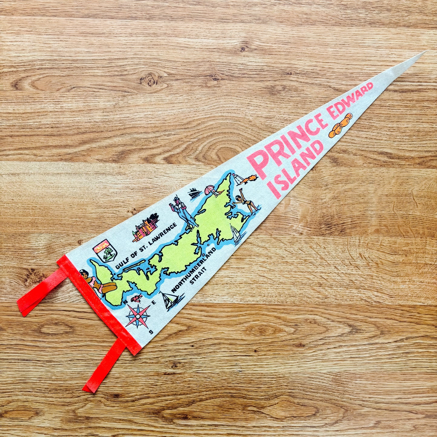 Prince Edward Island 1960s White Felt Pennant