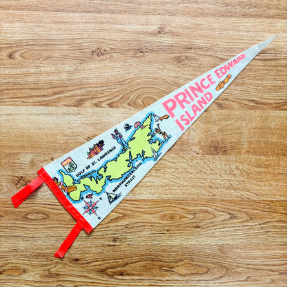 Prince Edward Island 1960s White Felt Pennant