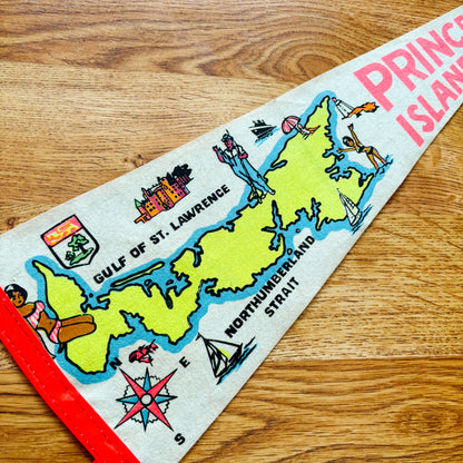 Prince Edward Island 1960s White Felt Pennant