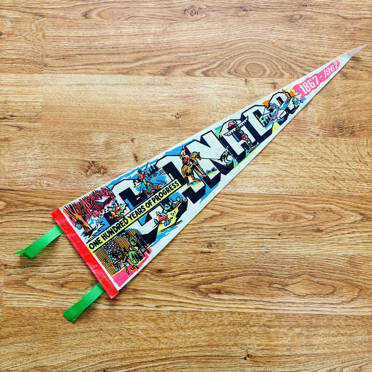 Canada Centennial 1967 White Felt Pennant