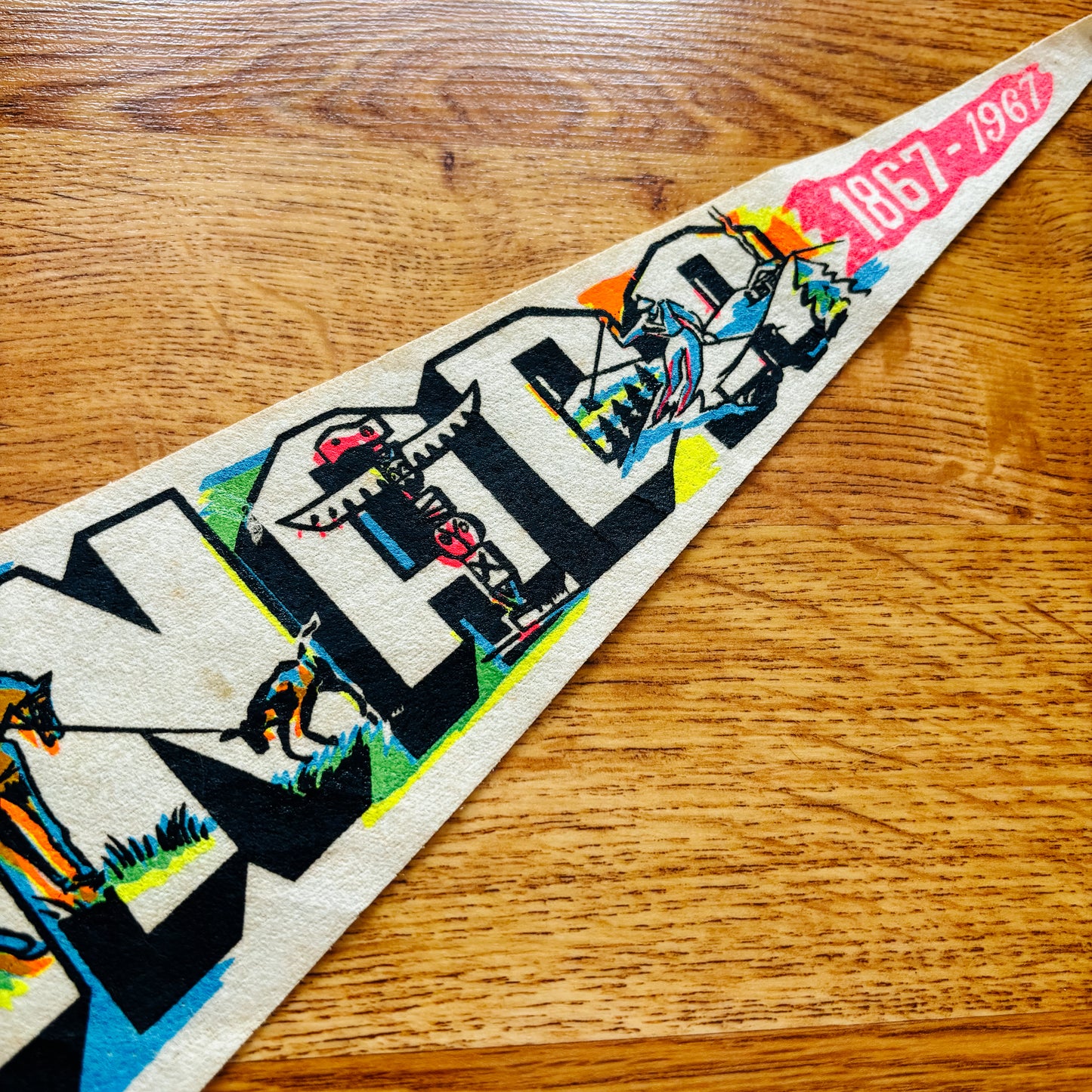 Canada Centennial 1967 White Felt Pennant