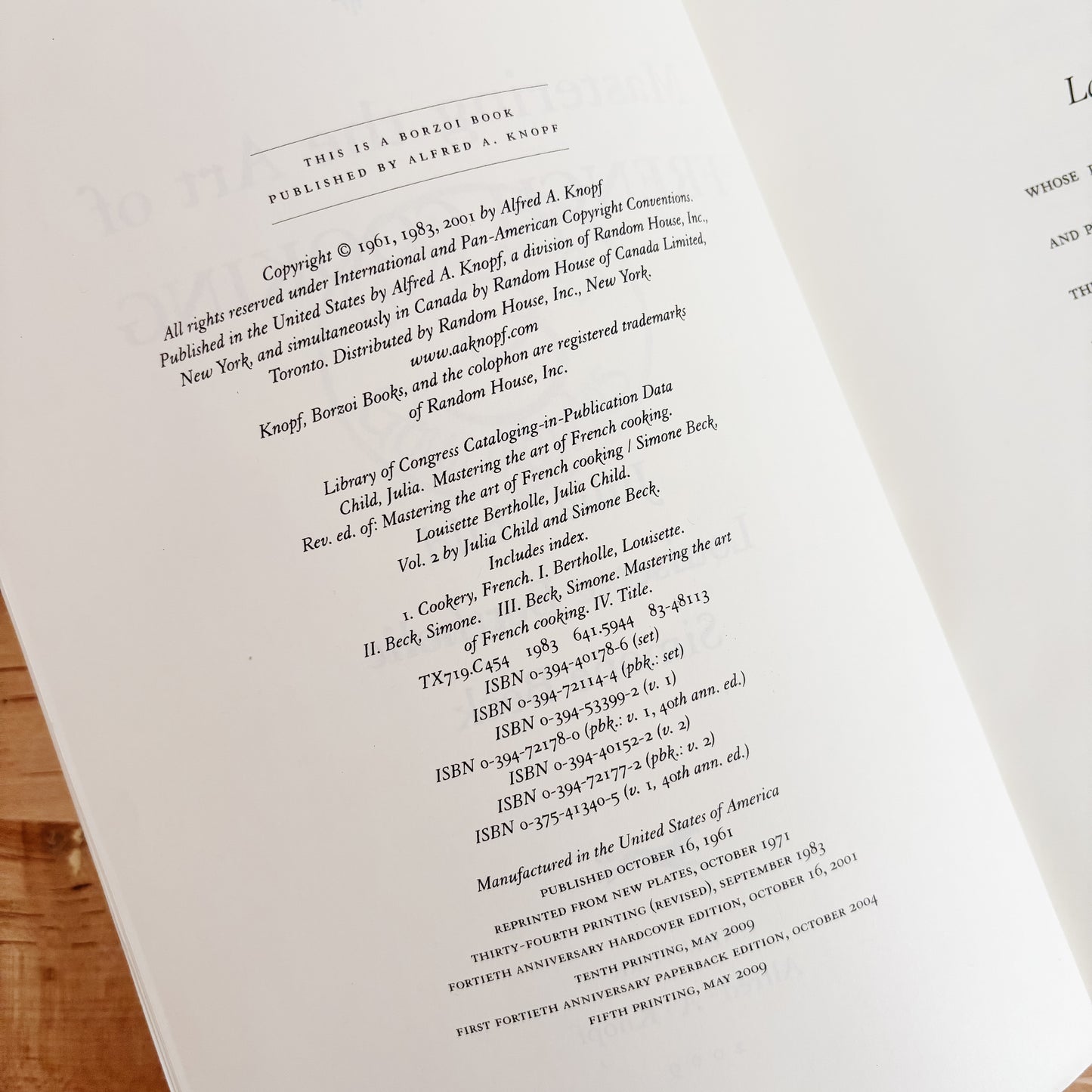 Julia Child - Mastering the Art of French Cooking (40th Anniversary Paperback, 2009)