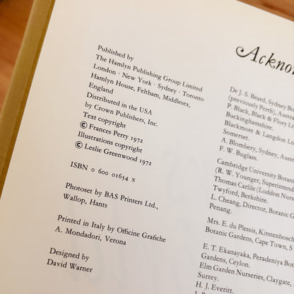 Frances Perry - Flowers of the World (XL Hardcover, 1972)