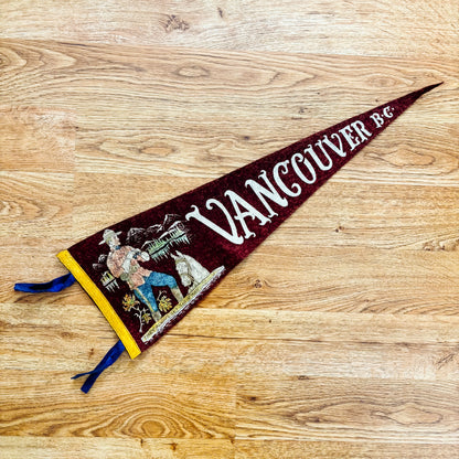 Vancouver British Columbia 1960s Maroon Felt Pennant