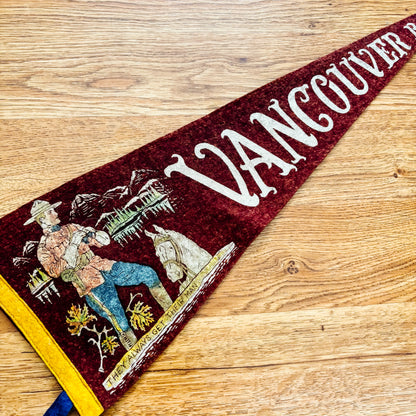 Vancouver British Columbia 1960s Maroon Felt Pennant
