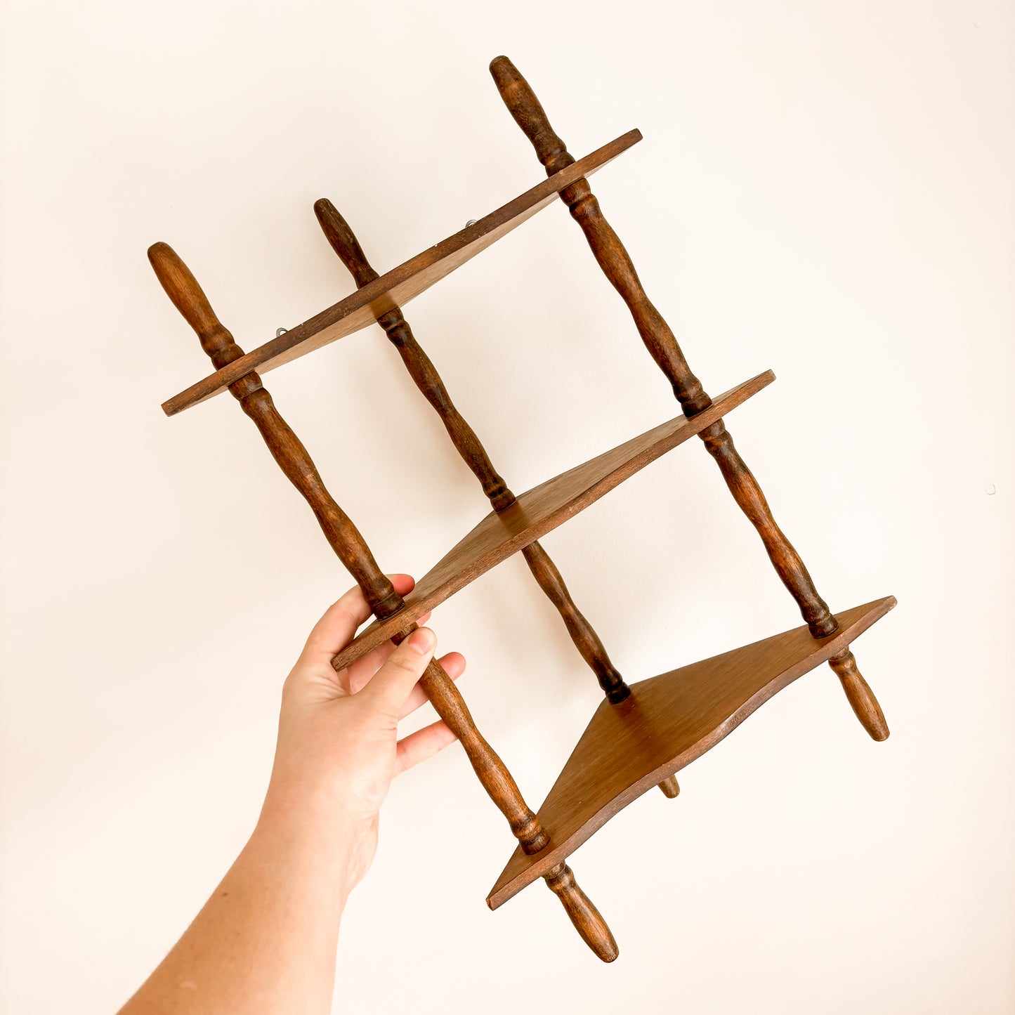 Wooden Corner Trinket Shelf - Wall-Mounted or Tabletop