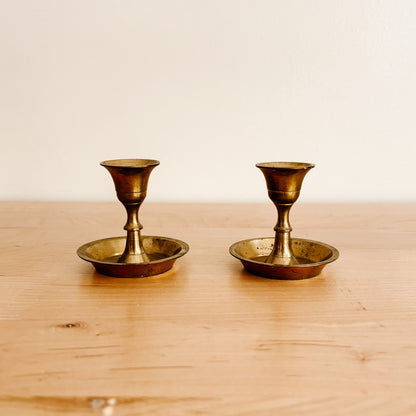 Vintage Brass Taper Candle Holders (2.5")
