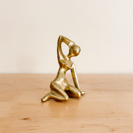 Vintage Solid Brass Nude Woman Figurine (4.5")