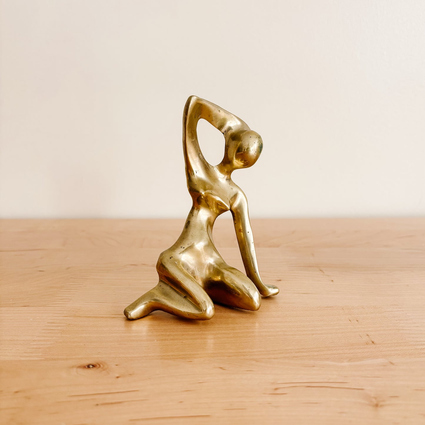 Vintage Solid Brass Nude Woman Figurine (4.5")