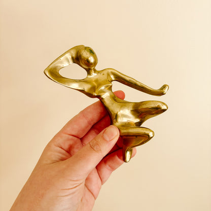 Vintage Solid Brass Nude Woman Figurine (4.5")