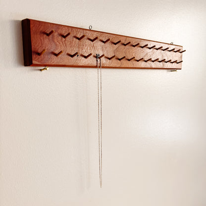 Handmade Wooden Jewelry Storage Peg Rack
