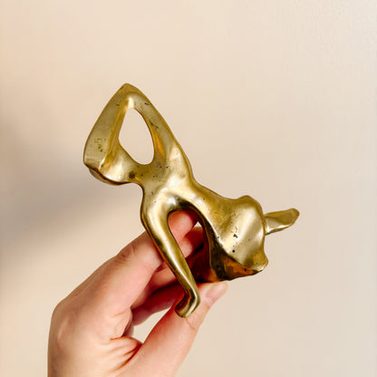 Vintage Solid Brass Nude Woman Figurine (4.5")