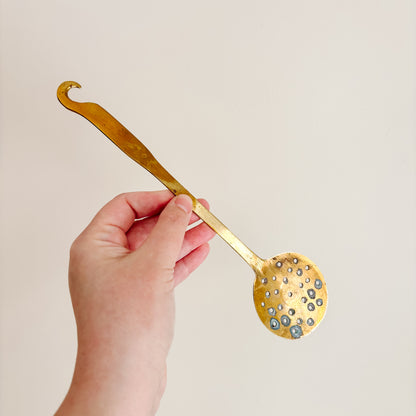 Vintage Hanging Brass Utensils with Hooks