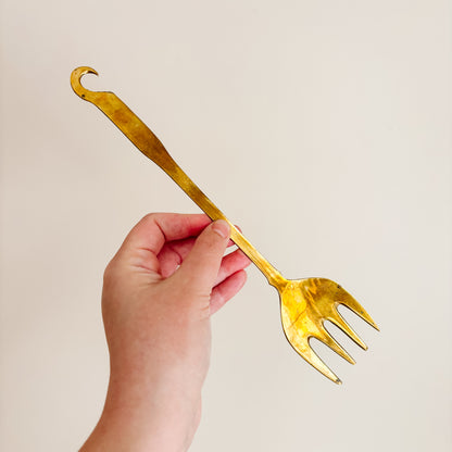 Vintage Hanging Brass Utensils with Hooks