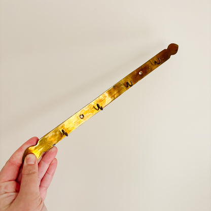 Vintage Hanging Brass Utensils with Hooks