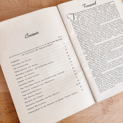 Early 1940s Province of Quebec Tourism Guidebook