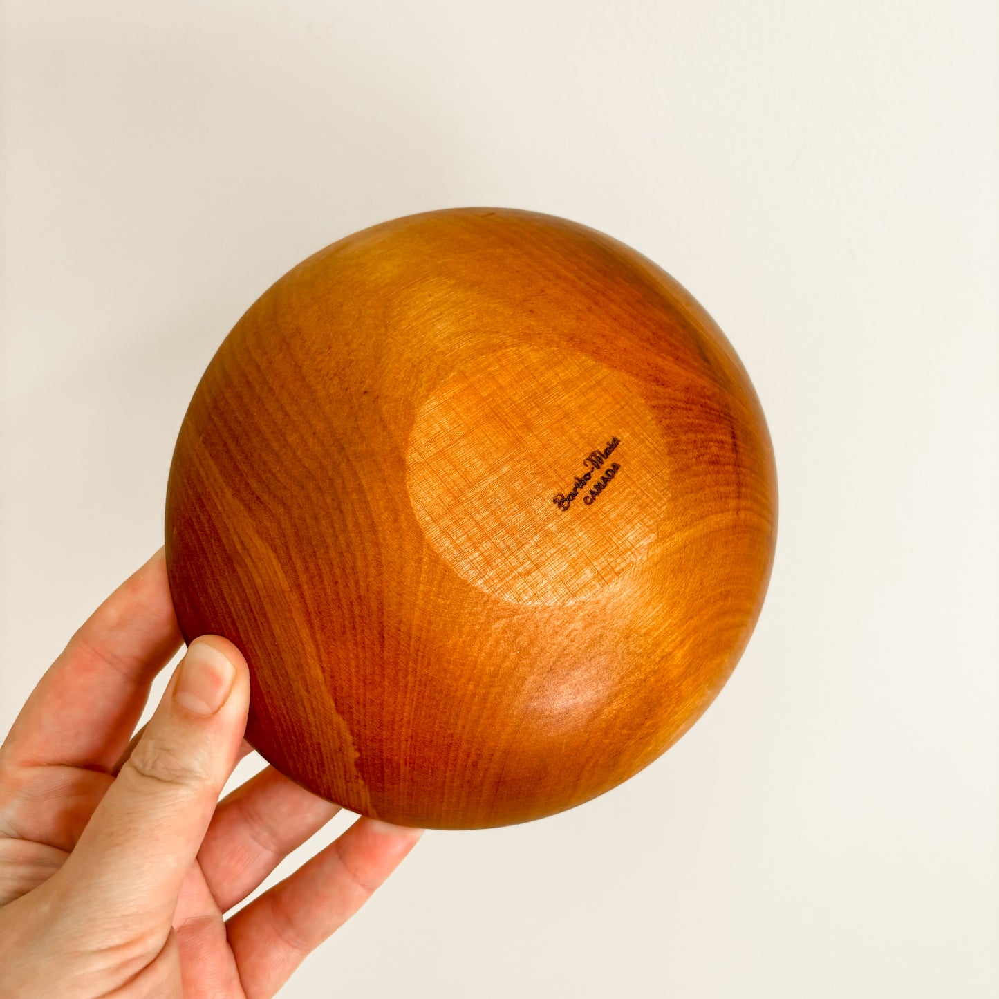 Vintage Baribocraft Round Maple Wood Salad Bowls (Set of 4)