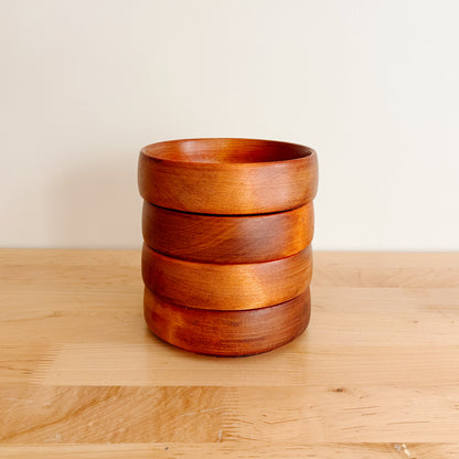 Vintage Baribocraft Stacking Maple Wood Salad Bowls (Set of 4)