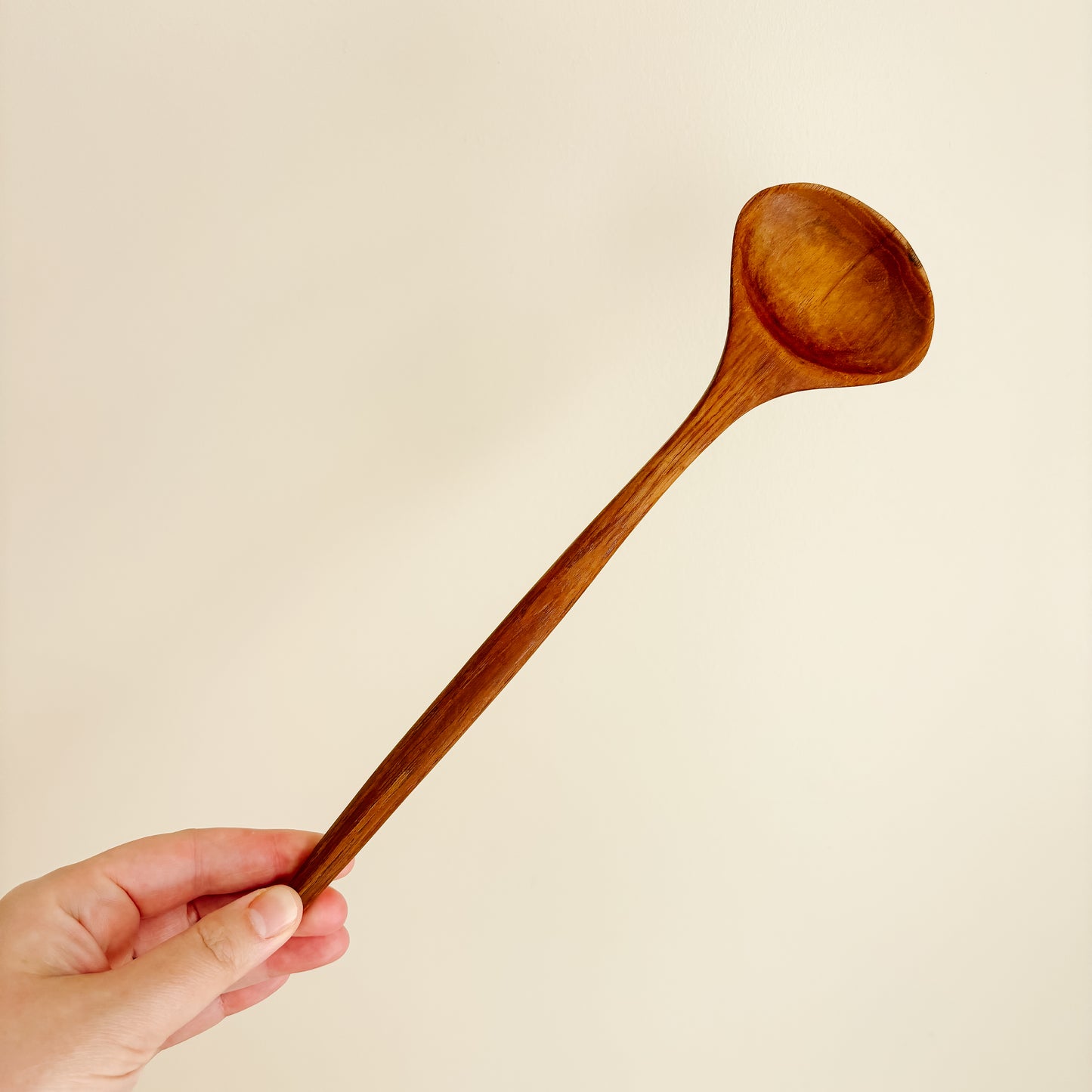 Midcentury Wooden Salad Utensils Serving Set