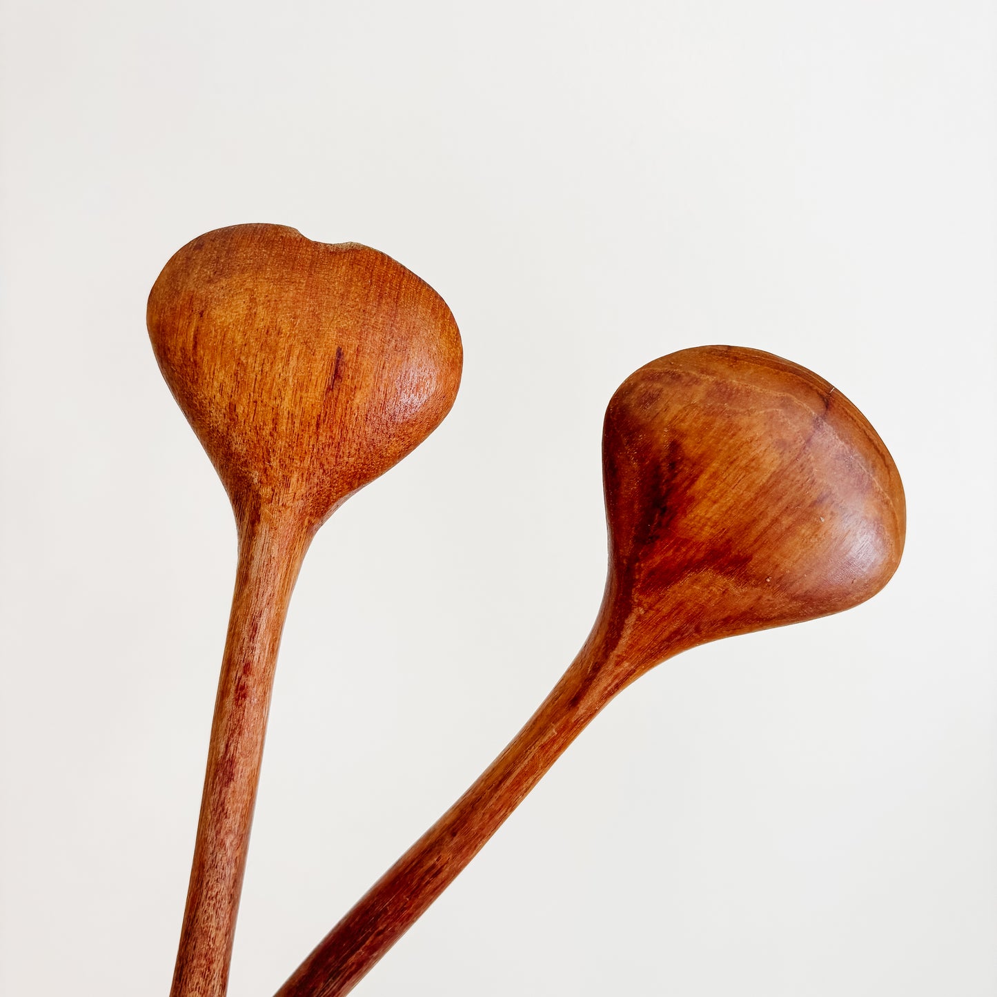 Midcentury Wooden Salad Utensils Serving Set