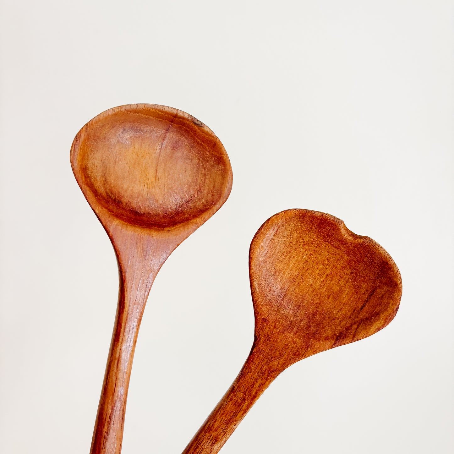 Midcentury Wooden Salad Utensils Serving Set