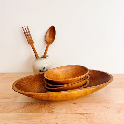 Baribocraft Oval Maple Wood Salad Serving Set