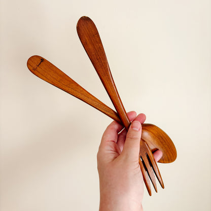 Baribocraft Oval Maple Wood Salad Serving Set