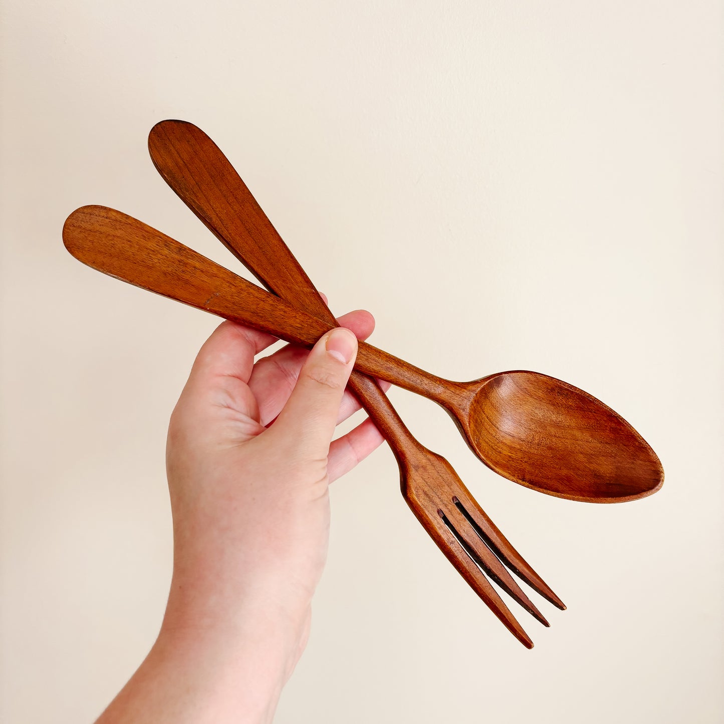 Baribocraft Oval Maple Wood Salad Serving Set