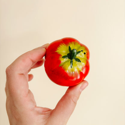 Salt & Pepper Shakers - Red Ceramic Tomatoes (1970s China)