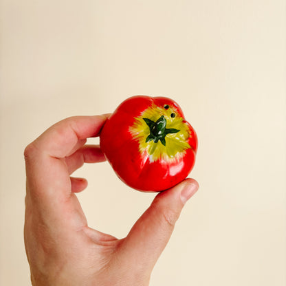 Salt & Pepper Shakers - Red Ceramic Tomatoes (1970s China)