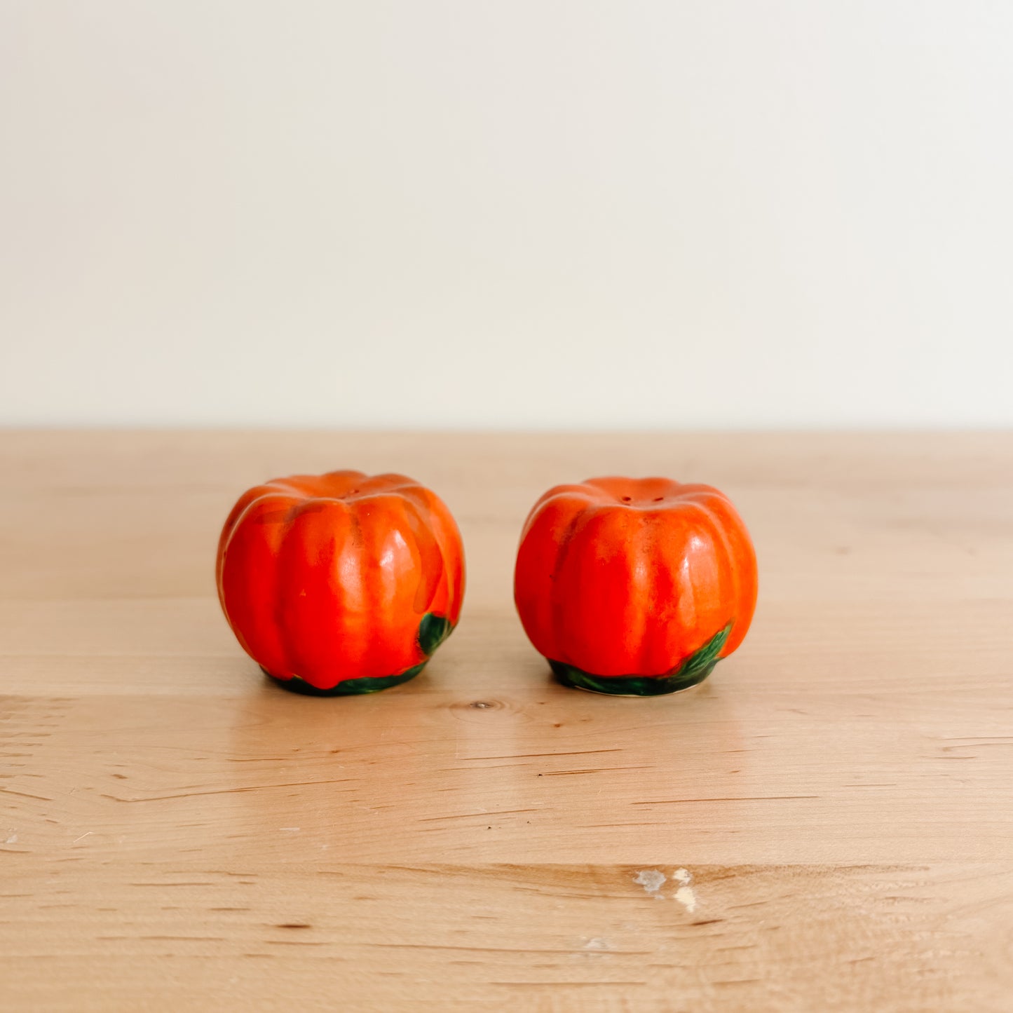 Salt & Pepper Shakers - Mini Red Ceramic Tomatoes (1950s Japan)