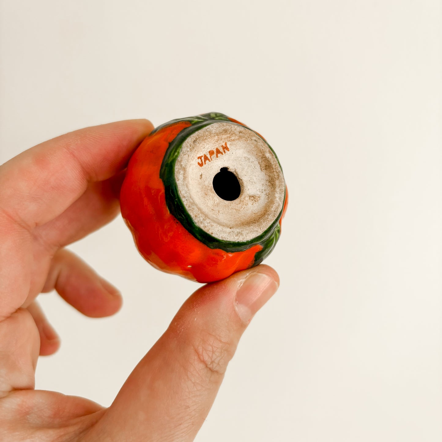 Salt & Pepper Shakers - Mini Red Ceramic Tomatoes (1950s Japan)