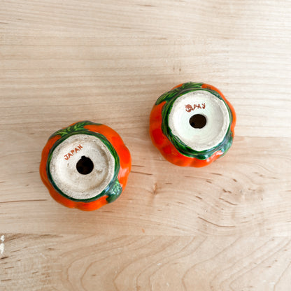 Salt & Pepper Shakers - Mini Red Ceramic Tomatoes (1950s Japan)
