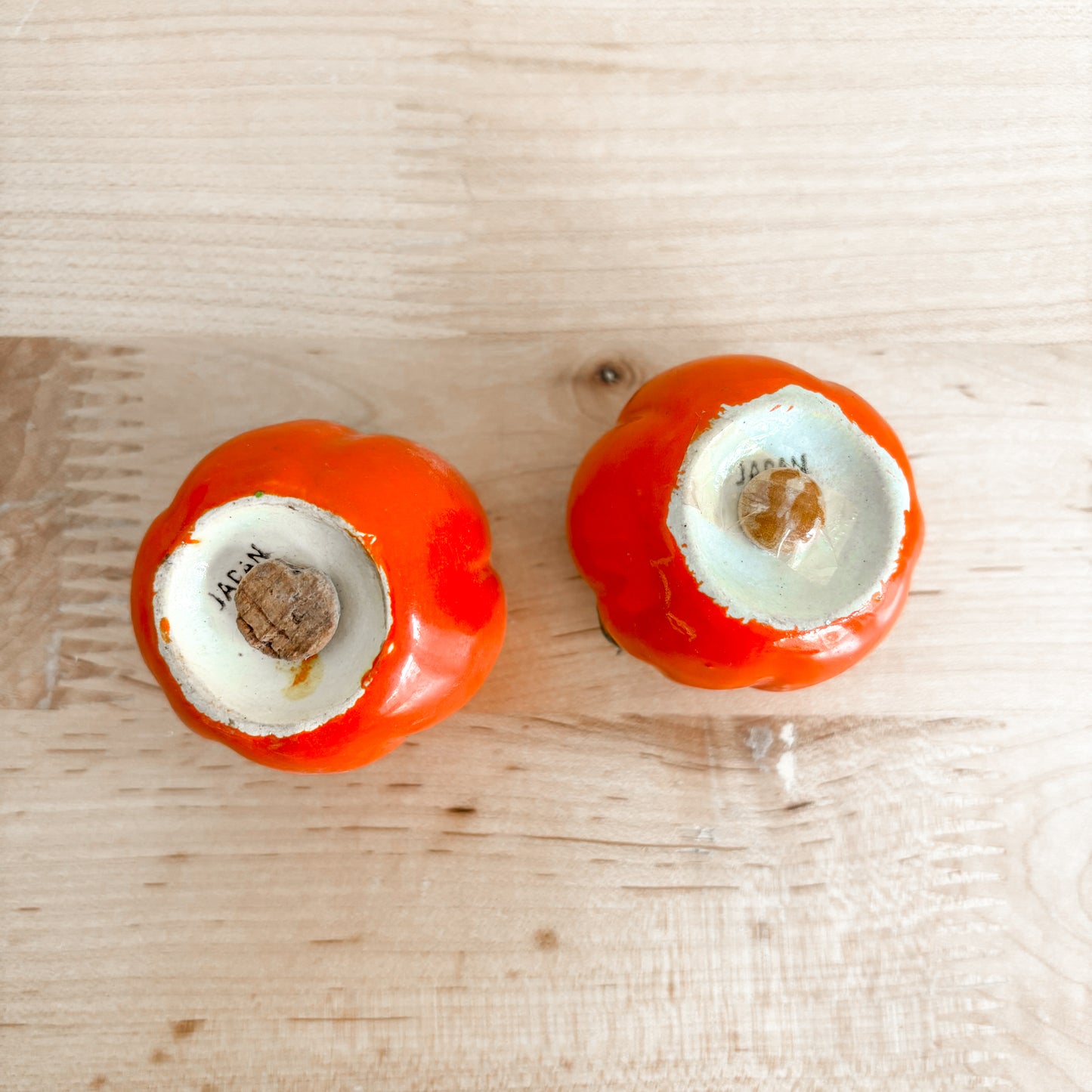 Salt & Pepper Shakers - Mini Red Tomatoes (1950s Japan)