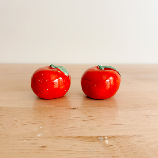 Salt & Pepper Shakers - Red Ceramic Apples