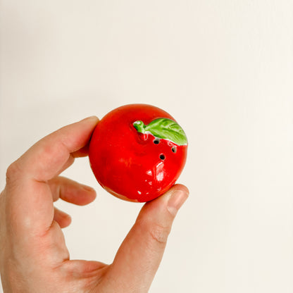 Salt & Pepper Shakers - Red Ceramic Apples