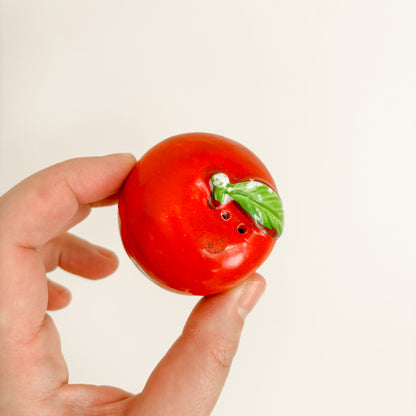 Salt & Pepper Shakers - Red Ceramic Apples
