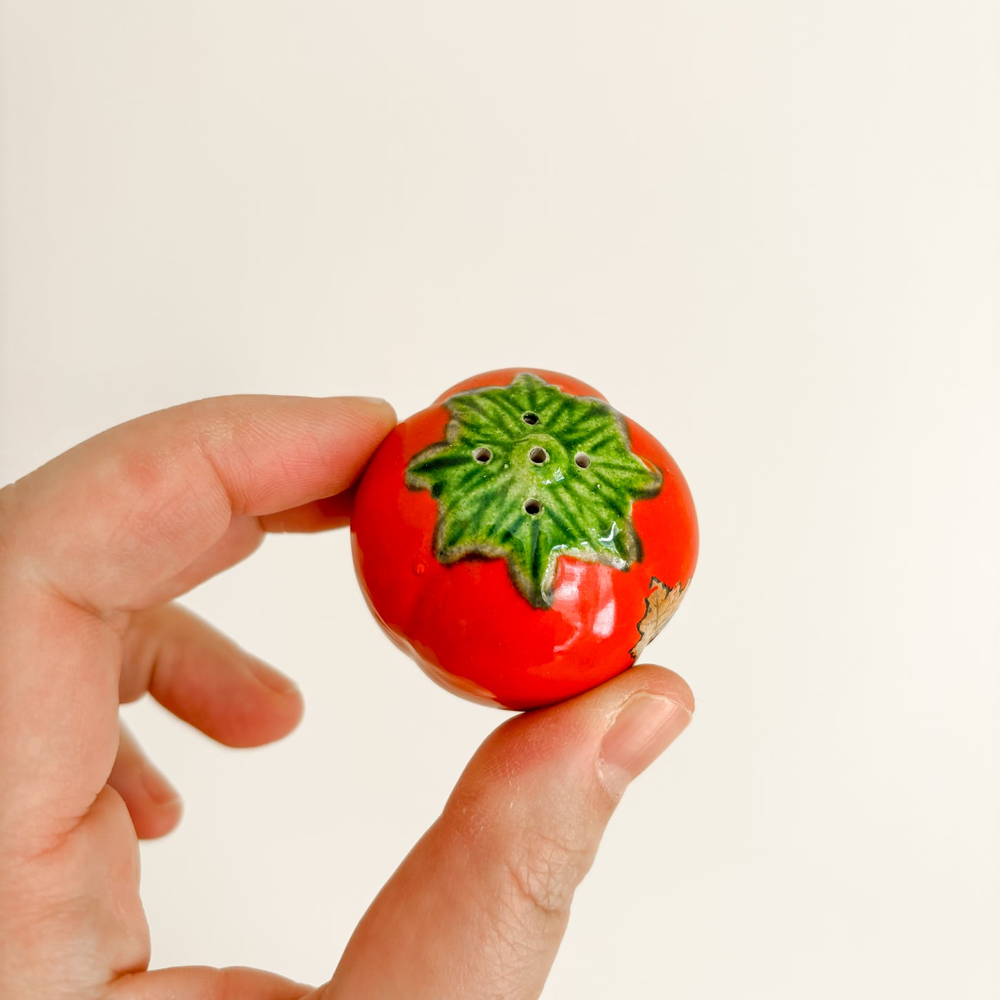 Salt & Pepper Shakers - Toronto Souvenir Red Ceramic Tomatoes (1950s Japan)