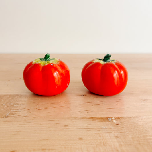 Salt & Pepper Shakers - Red Ceramic Tomatoes (1970s China) (Copy)