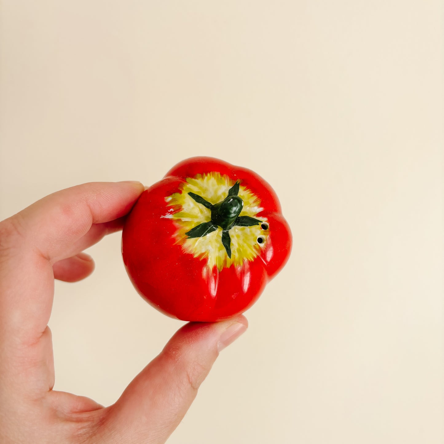 Salt & Pepper Shakers - Red Ceramic Tomatoes (1970s China) (Copy)